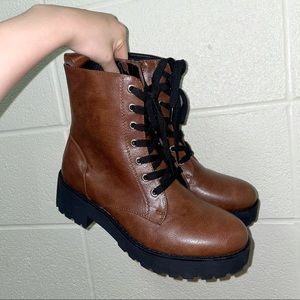 Dirty Laundry Brown Platform Combat Boots